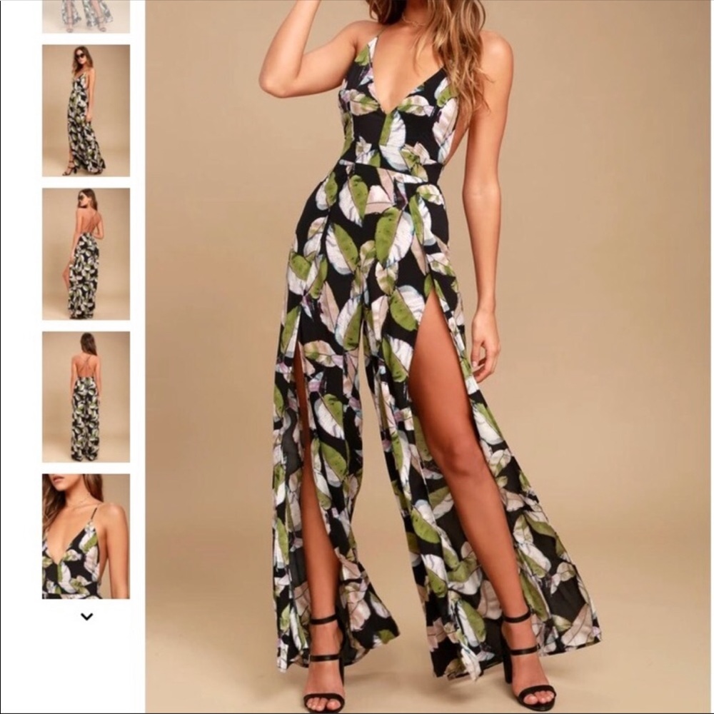 San Tropaz Black Print jumpsuit size M